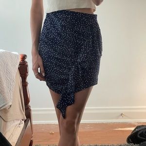 navy polka dot skirt